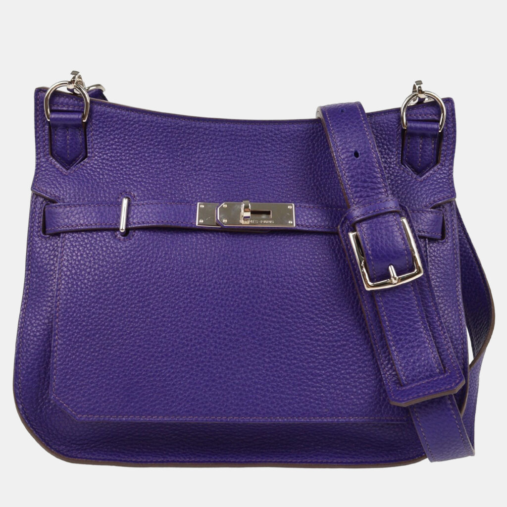 Hermes Jypsiere 28 Purple Taurillon Clemence Shoulder Bag