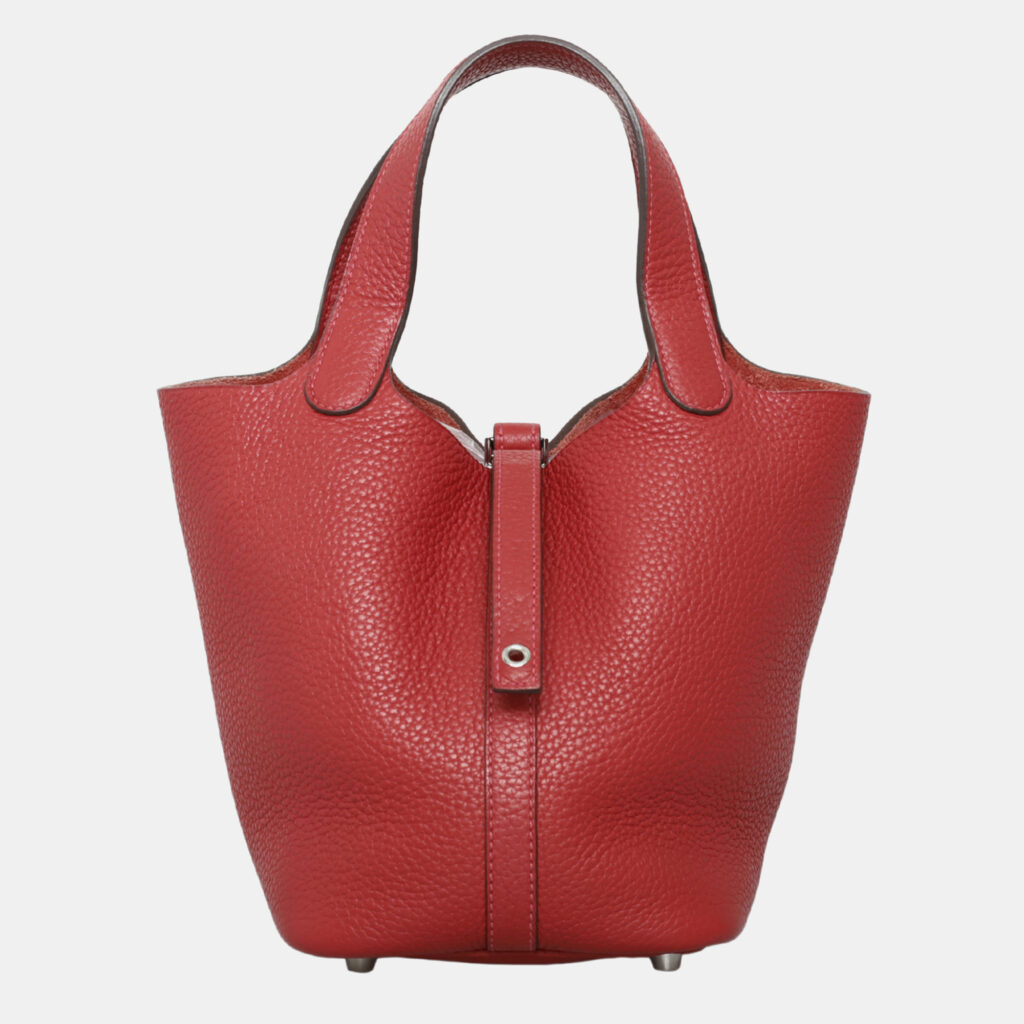 Hermes Picotin 18 Rouge Clemence Leather Bag Hermes Picotin 18 Rouge Clemence Leather Bag