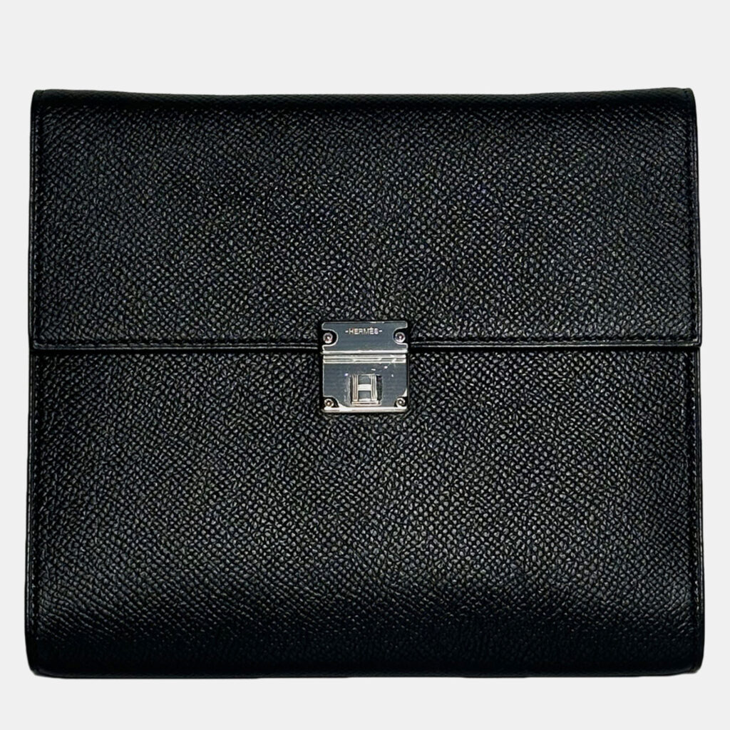 Hermes Portefeuille-Sac Clic 16 Veau Epsom 89 Noir in PHW Hermes Portefeuille-Sac Clic 16 Veau Epsom 89 Noir in PHW