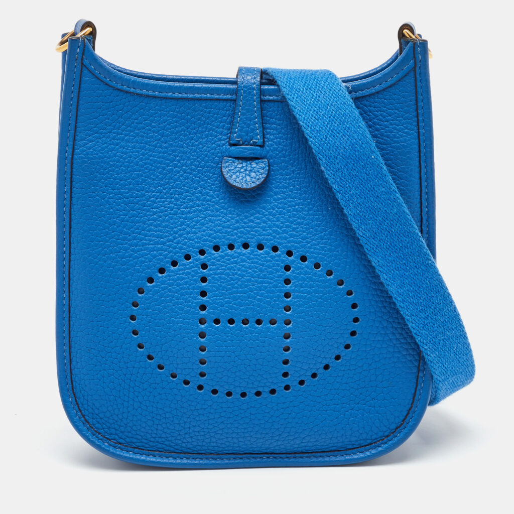 Hermès Bleu France Taurillon Clemence Leather Evelyne TPM Bag Hermès Bleu France Taurillon Clemence Leather Evelyne TPM Bag