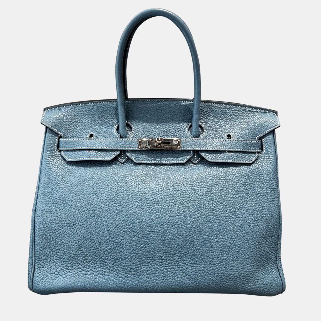 Hermes Birkin 35 Blue Togo Leather Tote Bag Hermes Birkin 35 Blue Togo Leather Tote Bag