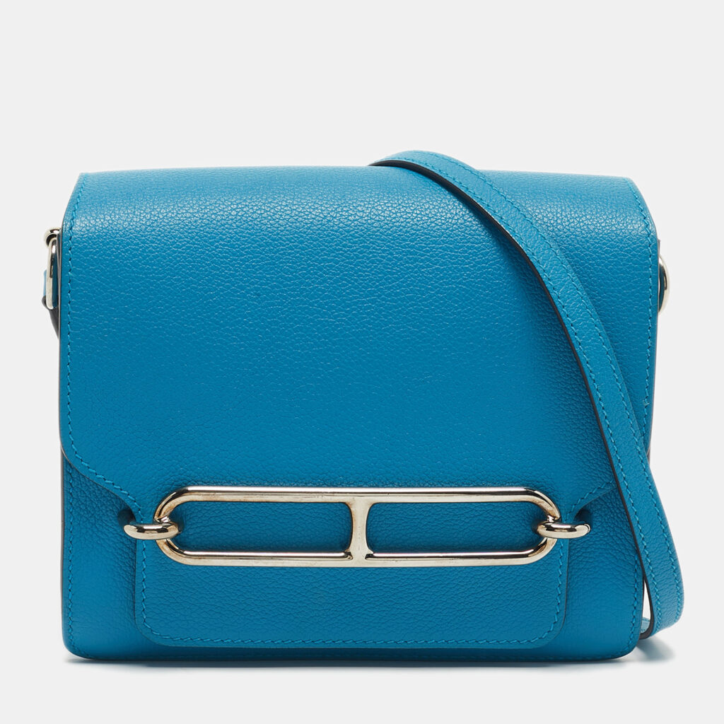 Hermes Blue Hydra Evercolor Leather Roulis 18 Bag Hermes Blue Hydra Evercolor Leather Roulis 18 Bag