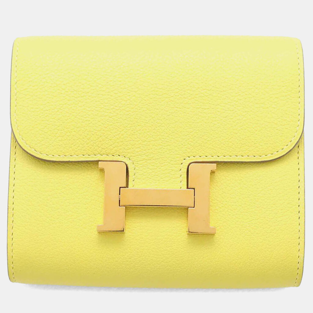 Hermes Constance Slim Lime Evercolor Wallet