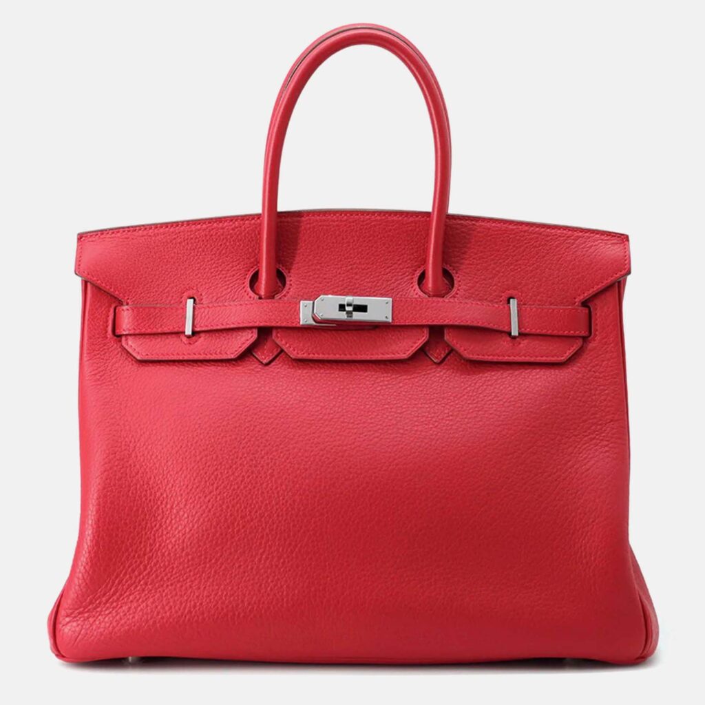 Hermes Birkin 35 Rouge Casaque Taurillon Clemence Tote Bag Hermes Birkin 35 Rouge Casaque Taurillon Clemence Tote Bag