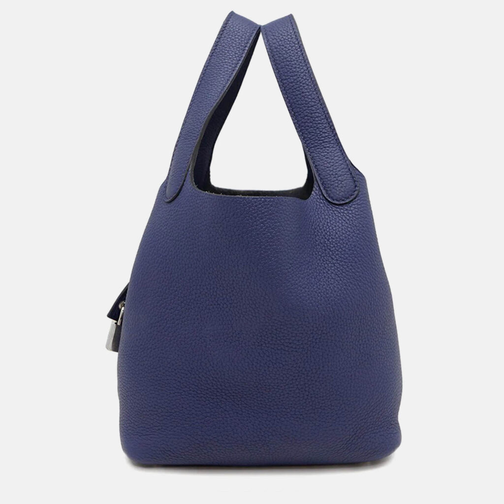 Hermes Picotin Lock 18 Blue Encre Taurillon Clemence Bucket Bag Hermes Picotin Lock 18 Blue Encre Taurillon Clemence Bucket Bag