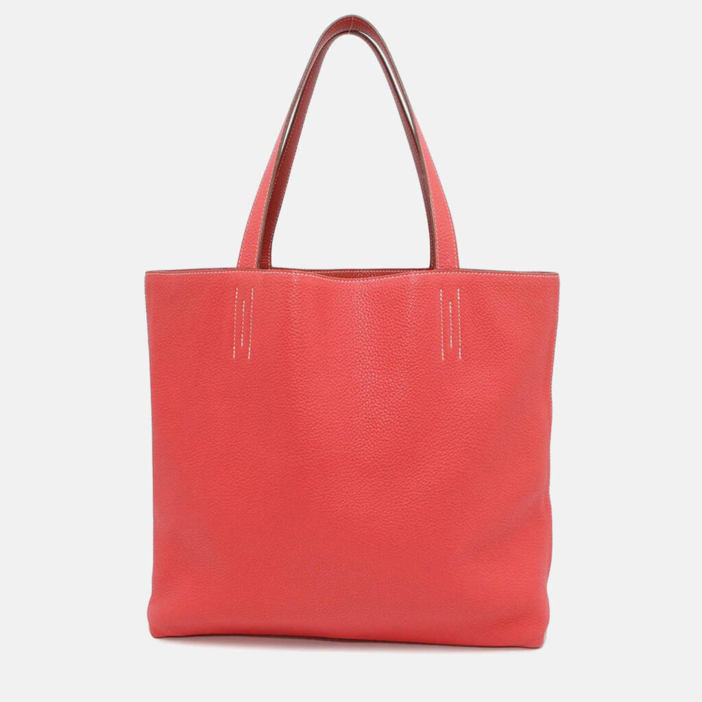 Hermes Double Sens 45 Rose Jaipur/Sanguine Taurillon Clemence Tote Bag Hermes Double Sens 45 Rose Jaipur/Sanguine Taurillon Clemence Tote Bag