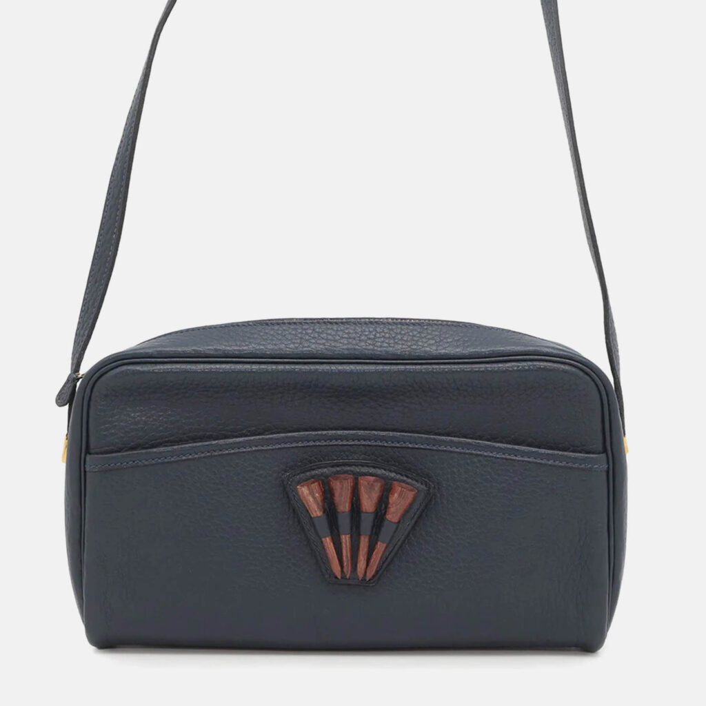 Hermes Golf Tee Navy Fjord Leather Shoulder Bag