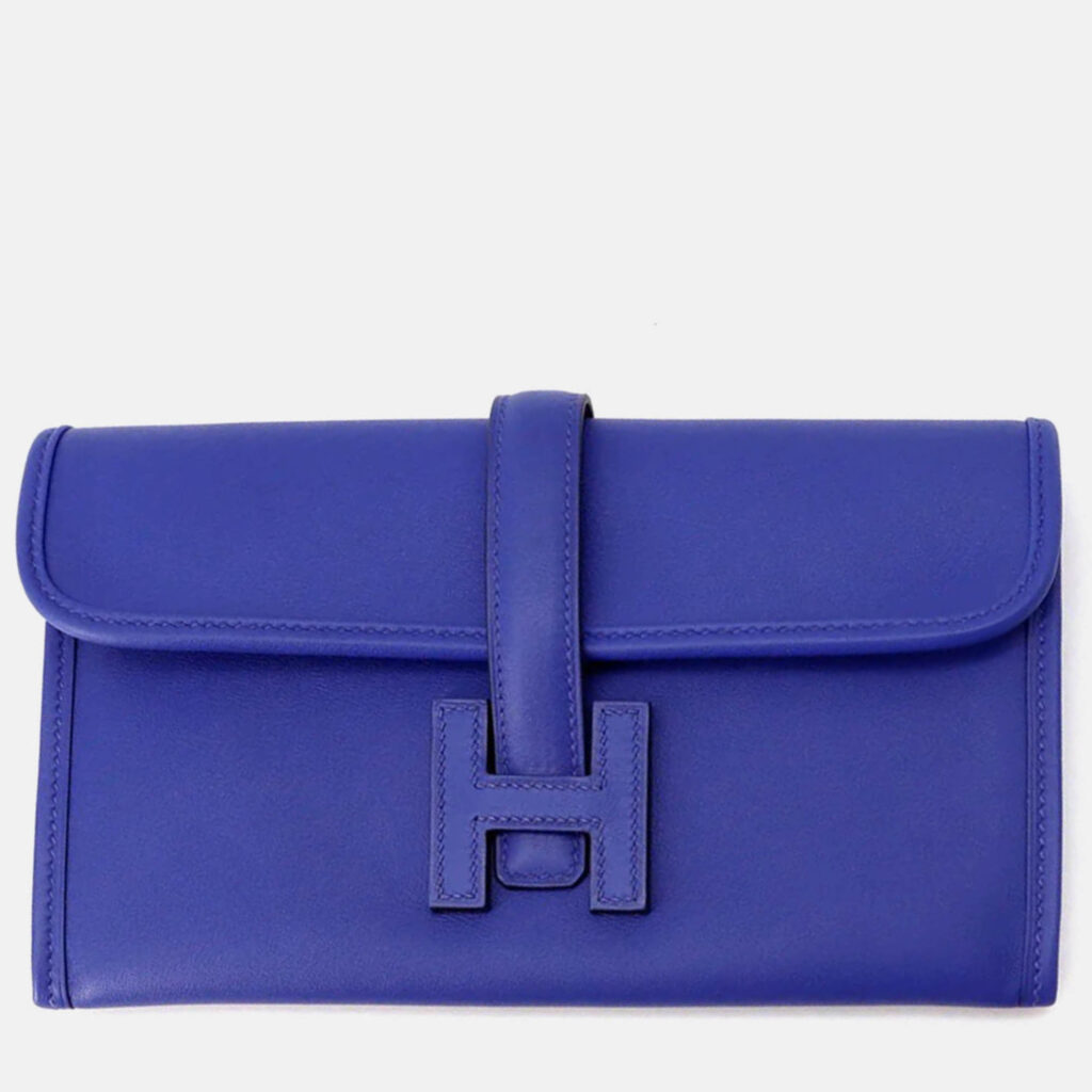 Hermes Jige Duo Blue Electric Swift Leather Hermes Jige Duo Blue Electric Swift Leather