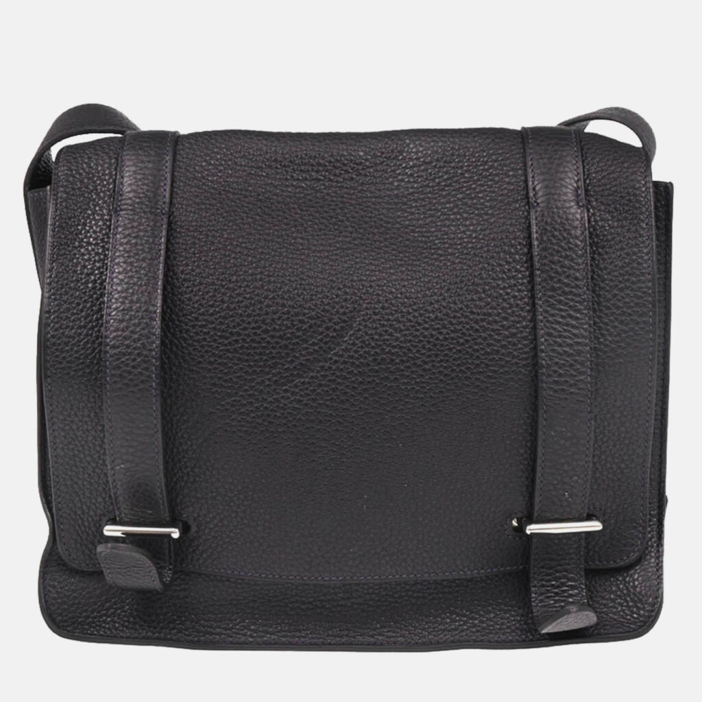 Hermes Steve Caporal 27 Blue Ocean Taurillon Clemence Shoulder Bag