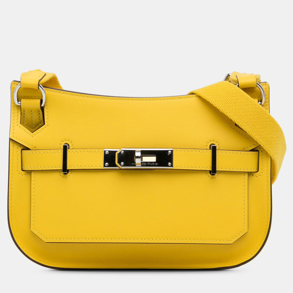 Hermes Mini Jypsiere Yellow Swift Leather Crossbody Bag Hermes Mini Jypsiere Yellow Swift Leather Crossbody Bag