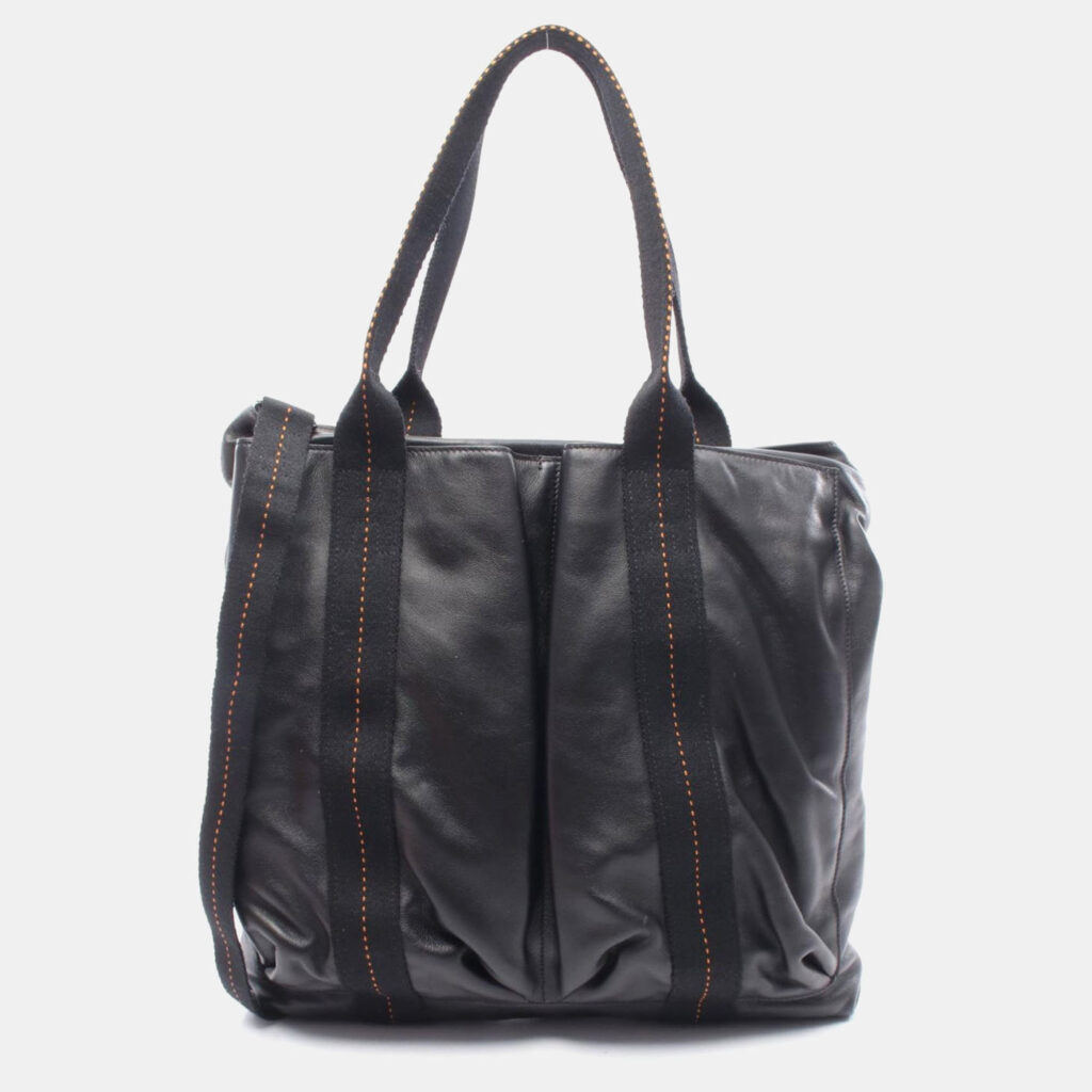 Hermes Caravan Vertical Black Leather Bag