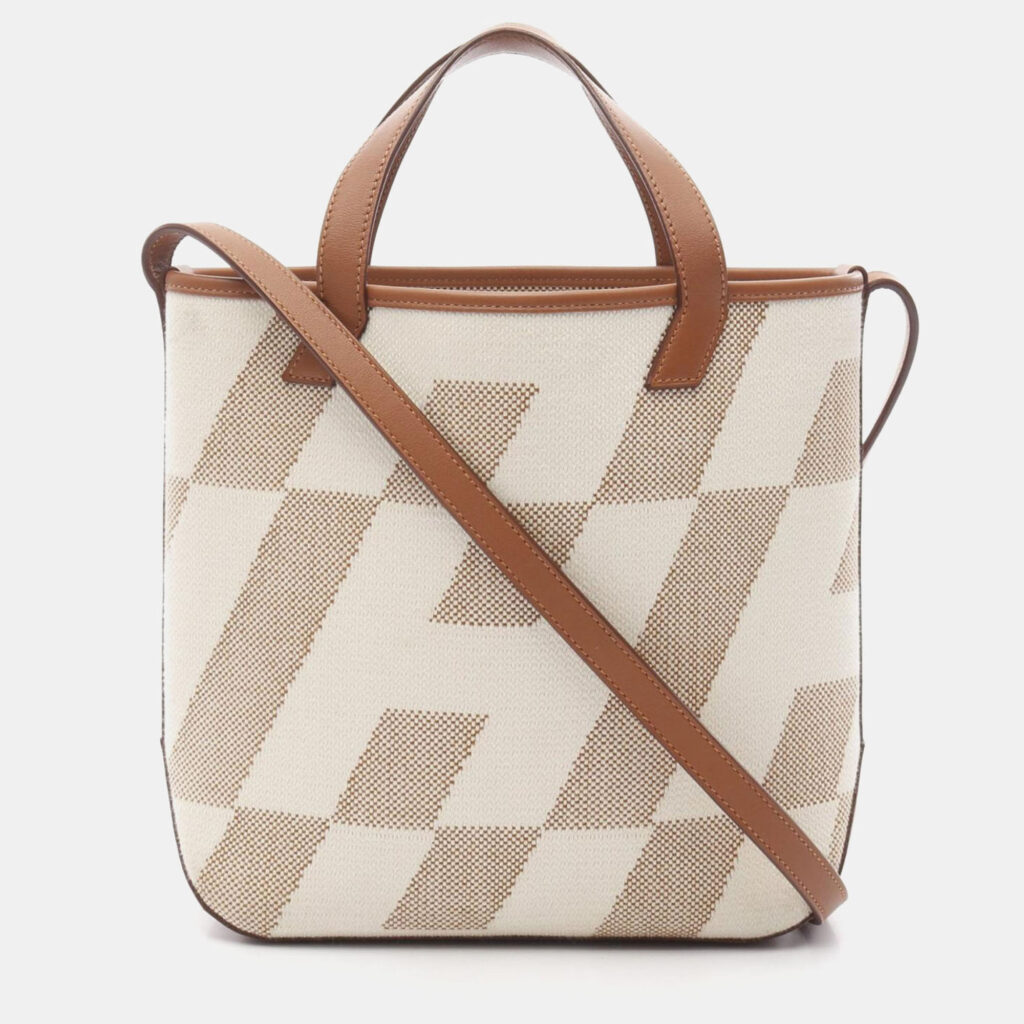 Hermes H En Biais PM Brown Ecru Z Swift Leather Toilet H Tote Bag Hermes H En Biais PM Brown Ecru Z Swift Leather Toilet H Tote Bag