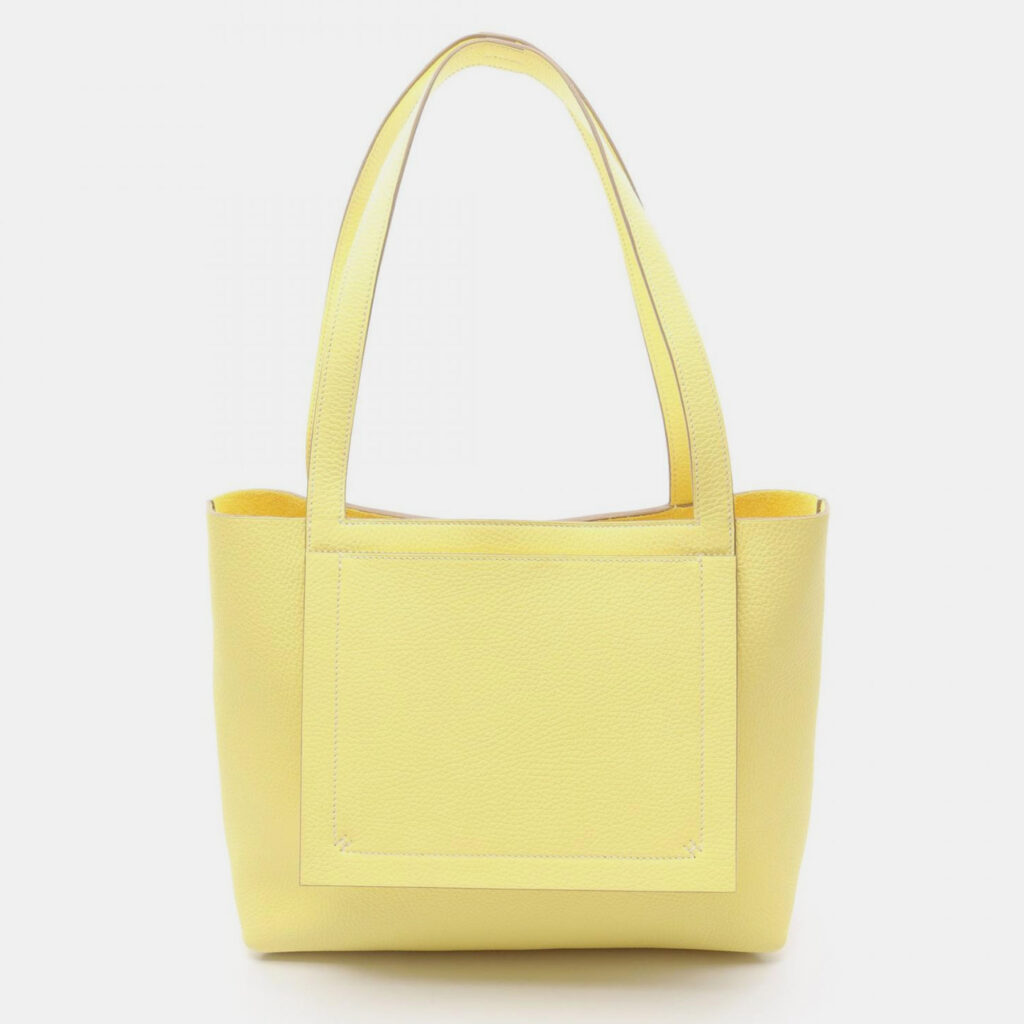 Hermes Cabasselier 31 Soufre Taurillon Clemence Leather Shoulder Bag Hermes Cabasselier 31 Soufre Taurillon Clemence Leather Shoulder Bag
