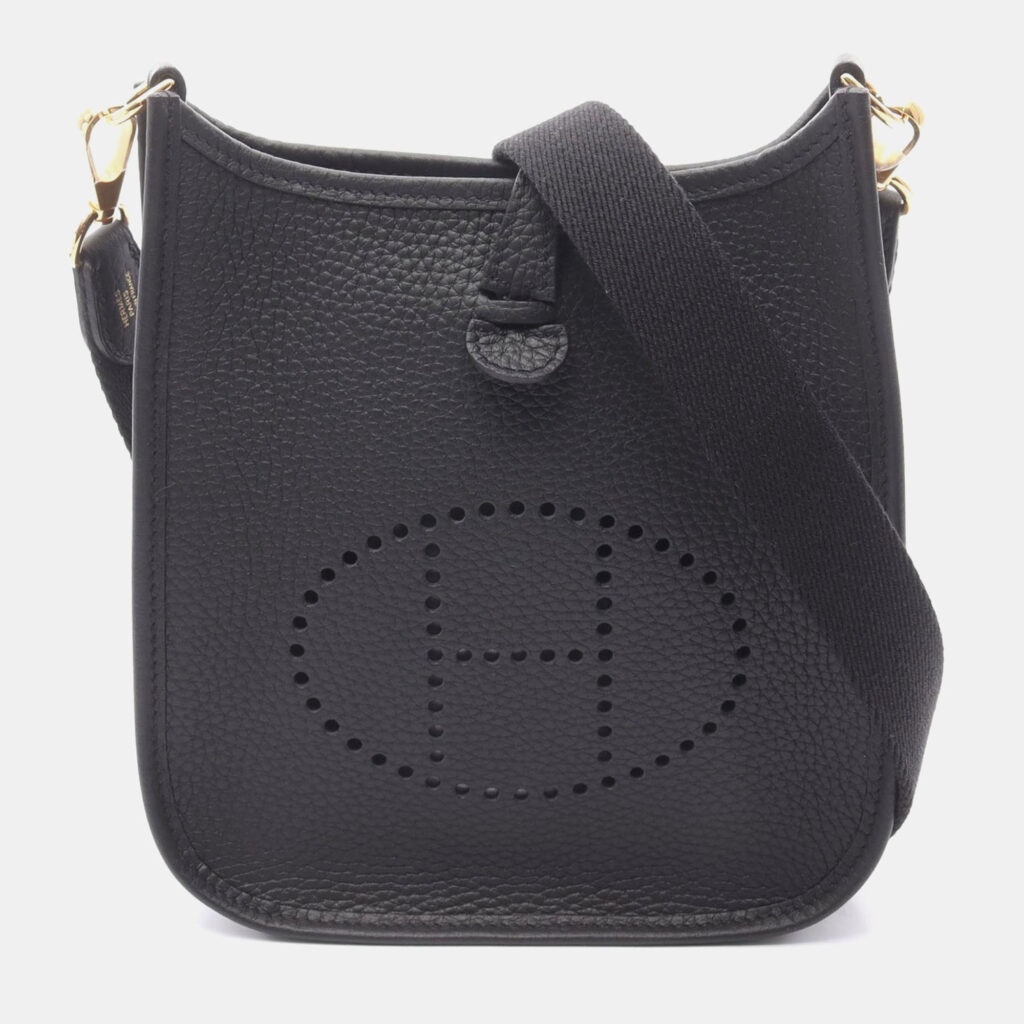 Hermes Evelyne Amazon TPM Black Clemence Leather Shoulder Bag Hermes Evelyne Amazon TPM Black Clemence Leather Shoulder Bag