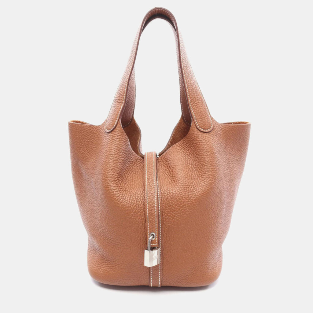 Hermes Gold Clemence Leather Picotin Lock 22 Handbag Hermes Gold Clemence Leather Picotin Lock 22 Handbag