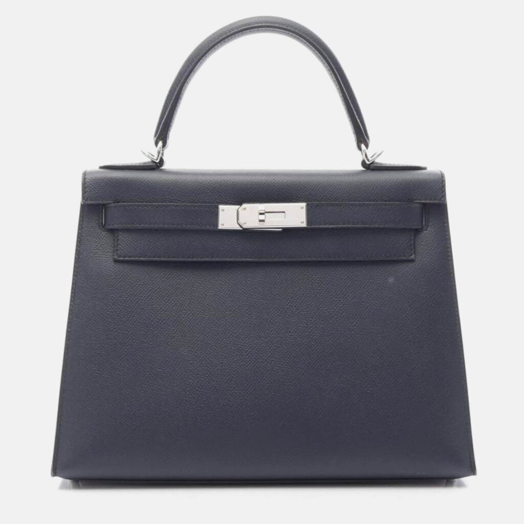 Hermes Kelly 28 Blue Indigo Epsom Leather Bag Hermes Kelly 28 Blue Indigo Epsom Leather Bag