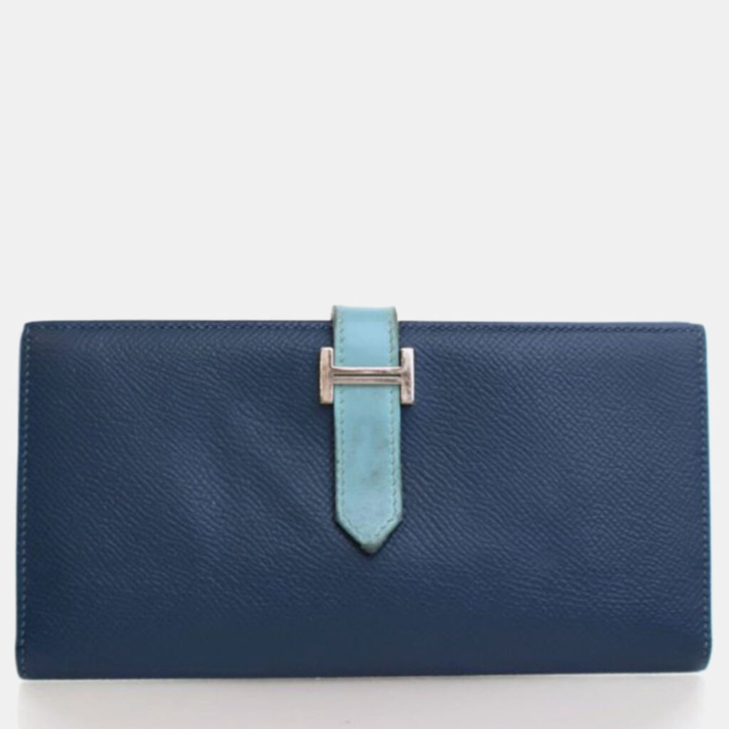 Hermes Bearn Blue Epsom/Swift Leather Wallet Hermes Bearn Blue Epsom/Swift Leather Wallet