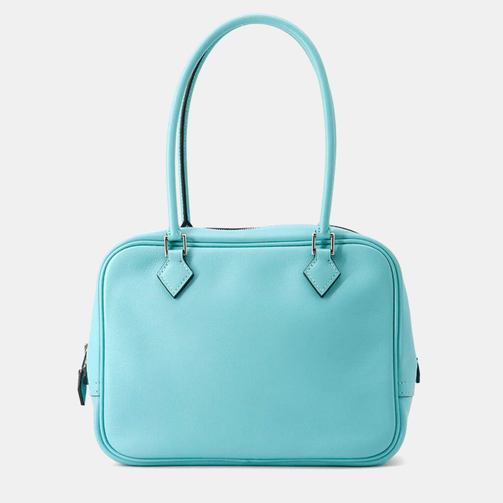 Hermes Plume Mini Blue Atoll Swift Leather Tote Bag
