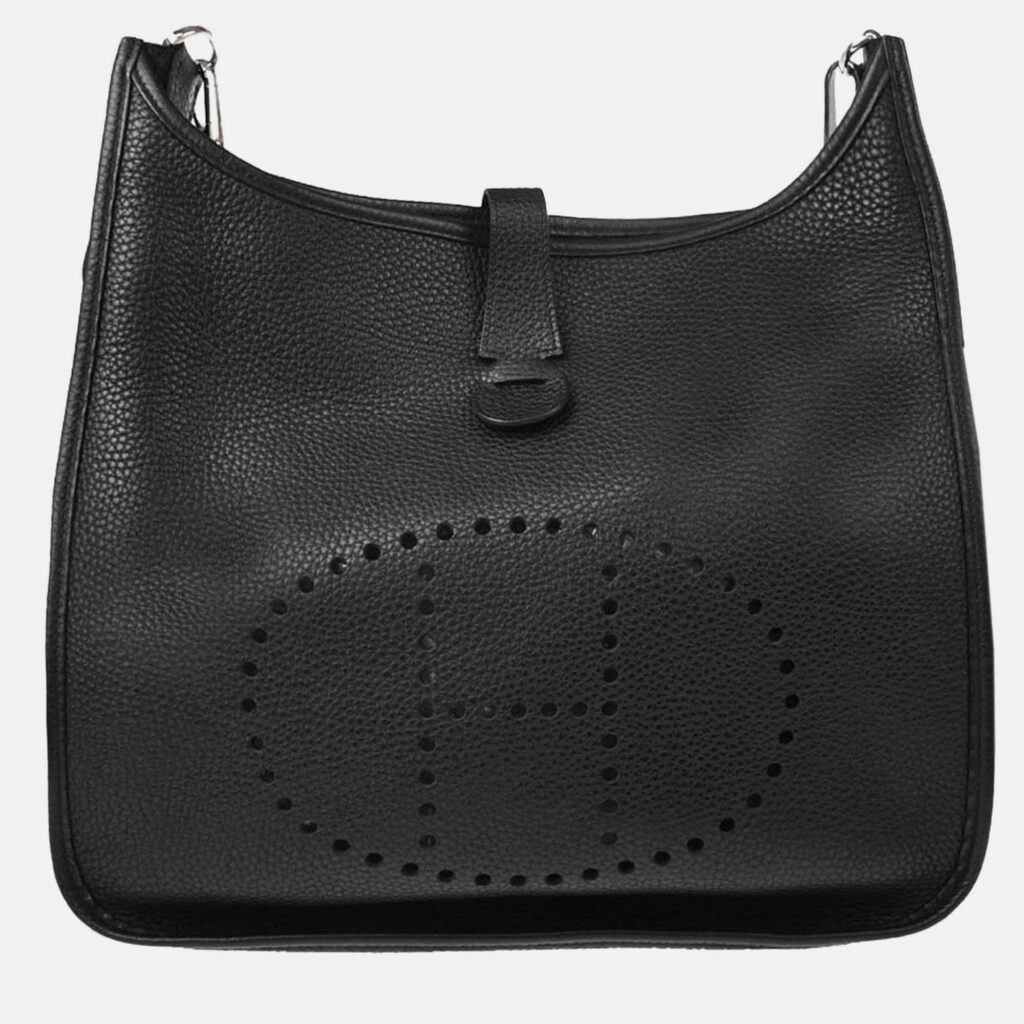 Hermes Evelyne III GM Black Taurillon Clemence Leather Shoulder Bag Hermes Evelyne III GM Black Taurillon Clemence Leather Shoulder Bag