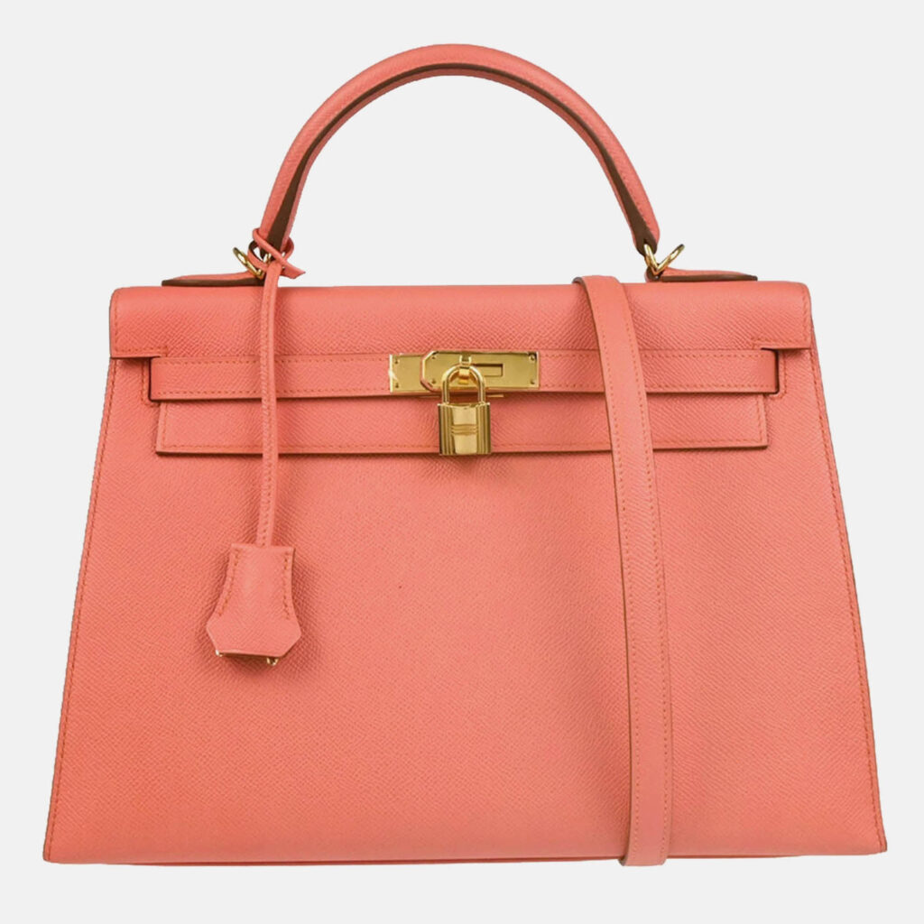 Hermes Kelly 32 Sellier Rouge Pivoine Epsom Leather Shoulder Bag Hermes Kelly 32 Sellier Rouge Pivoine Epsom Leather Shoulder Bag