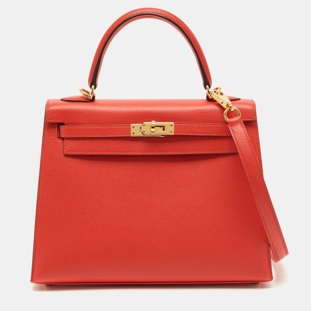 Hermes Rouge de Coeur Epsom Leather Gold Finish Kelly Sellier 25 Bag Hermes Rouge de Coeur Epsom Leather Gold Finish Kelly Sellier 25 Bag