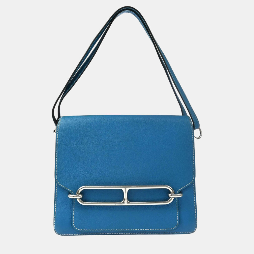 Hermes Roulis 23 Blue Zanzibar Evercolor Leather Shoulder Bag Hermes Roulis 23 Blue Zanzibar Evercolor Leather Shoulder Bag