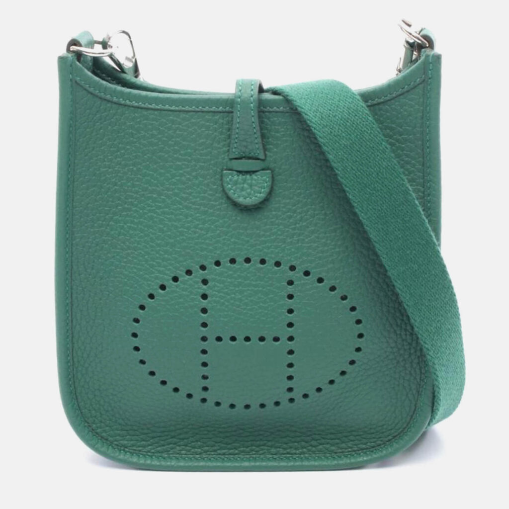 Hermes Evelynetpm Green Leather Handbag