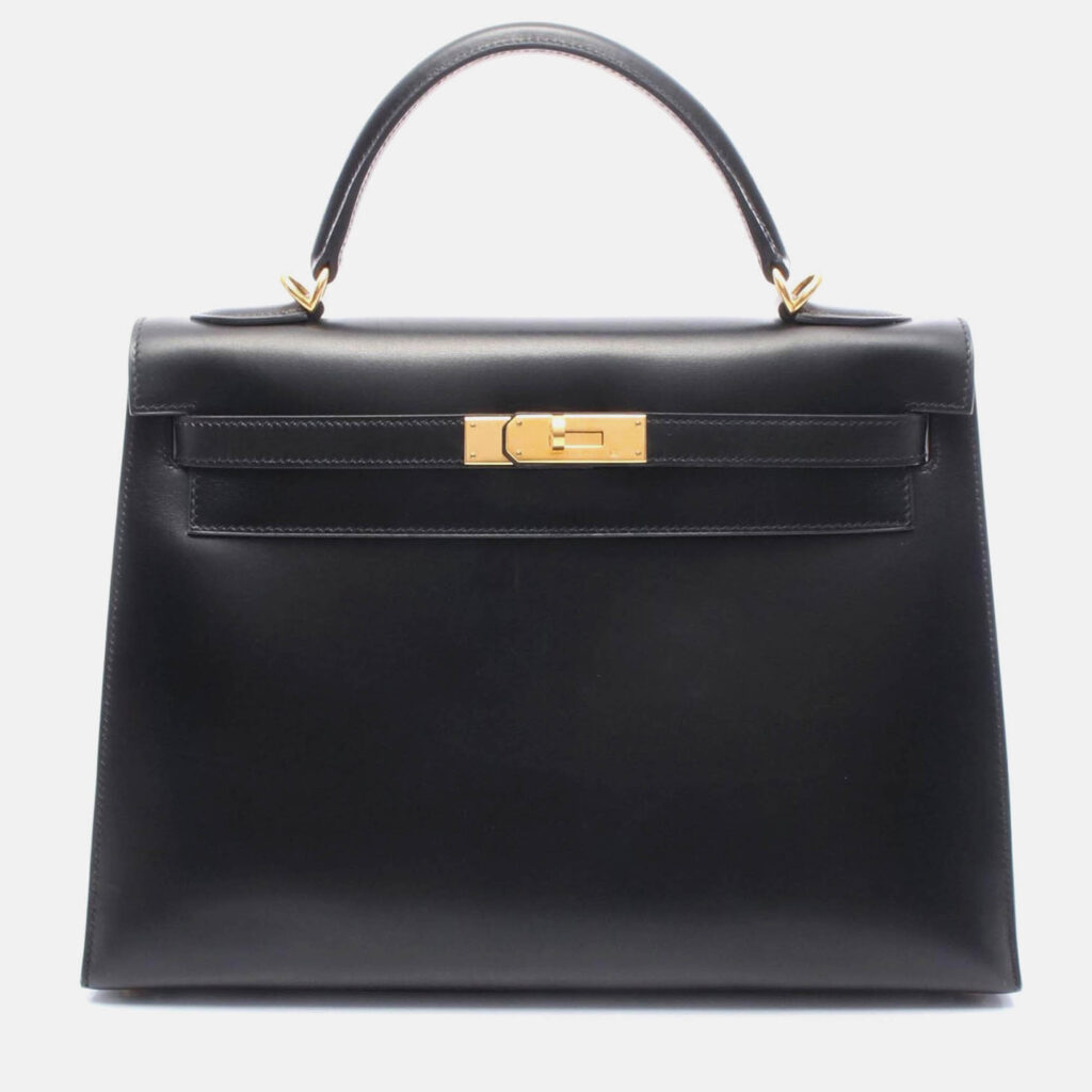 Hermès Kelly 32 Black Calf Box Leather GHW Outside Stitch Handbag Hermès Kelly 32 Black Calf Box Leather GHW Outside Stitch Handbag