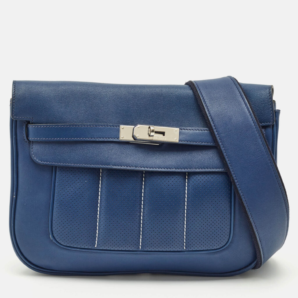 Hermes Bleu Saphir Swift Leather Palladium Finish Berline 28 Bag Hermes Bleu Saphir Swift Leather Palladium Finish Berline 28 Bag