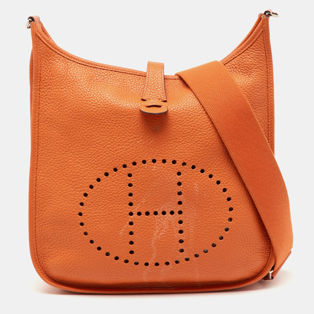 Hermes Potiron Taurillon Clemence Leather Evelyne III GM Bag Hermes Potiron Taurillon Clemence Leather Evelyne III GM Bag