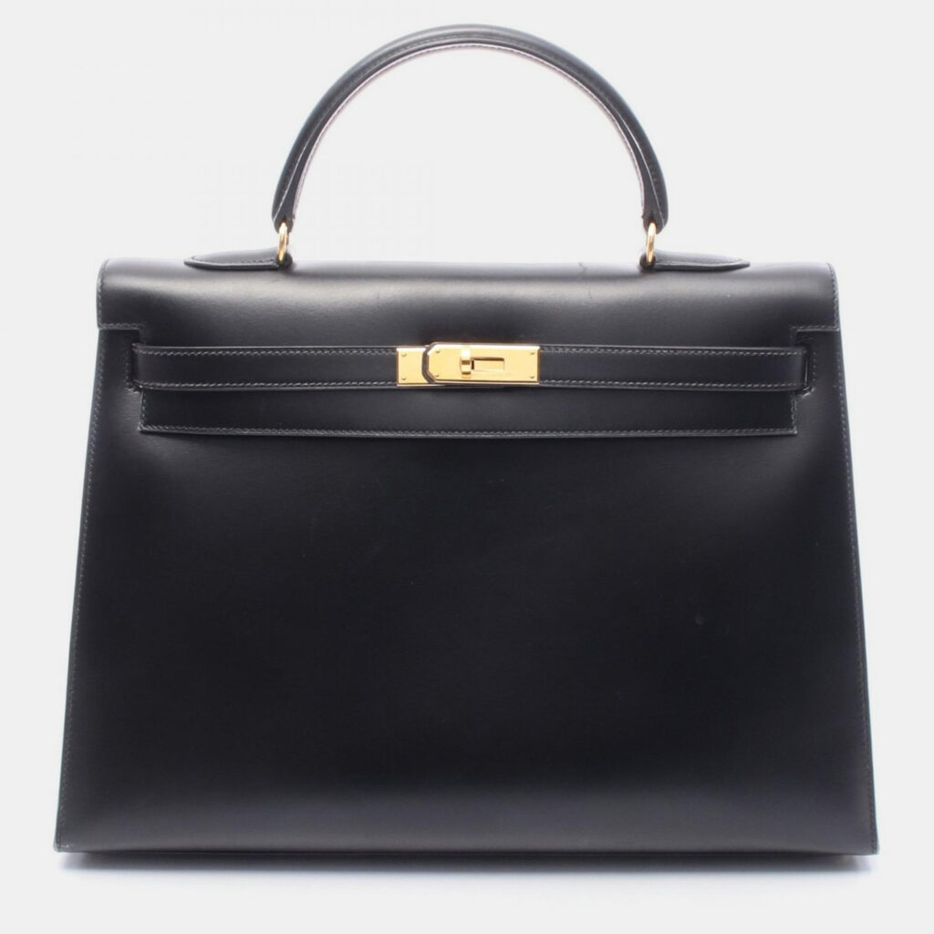 Hermes Kelly 35 Black Box Calf Leather Handbag Hermes Kelly 35 Black Box Calf Leather Handbag