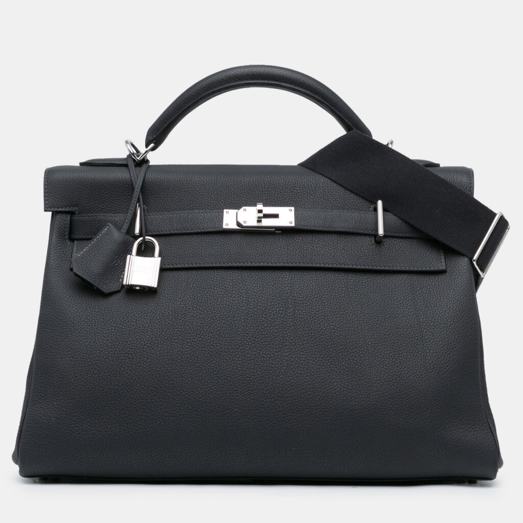 Hermes Kelly Maxi 42 Black Togo Leather Shoulder Bag Hermes Kelly Maxi 42 Black Togo Leather Shoulder Bag