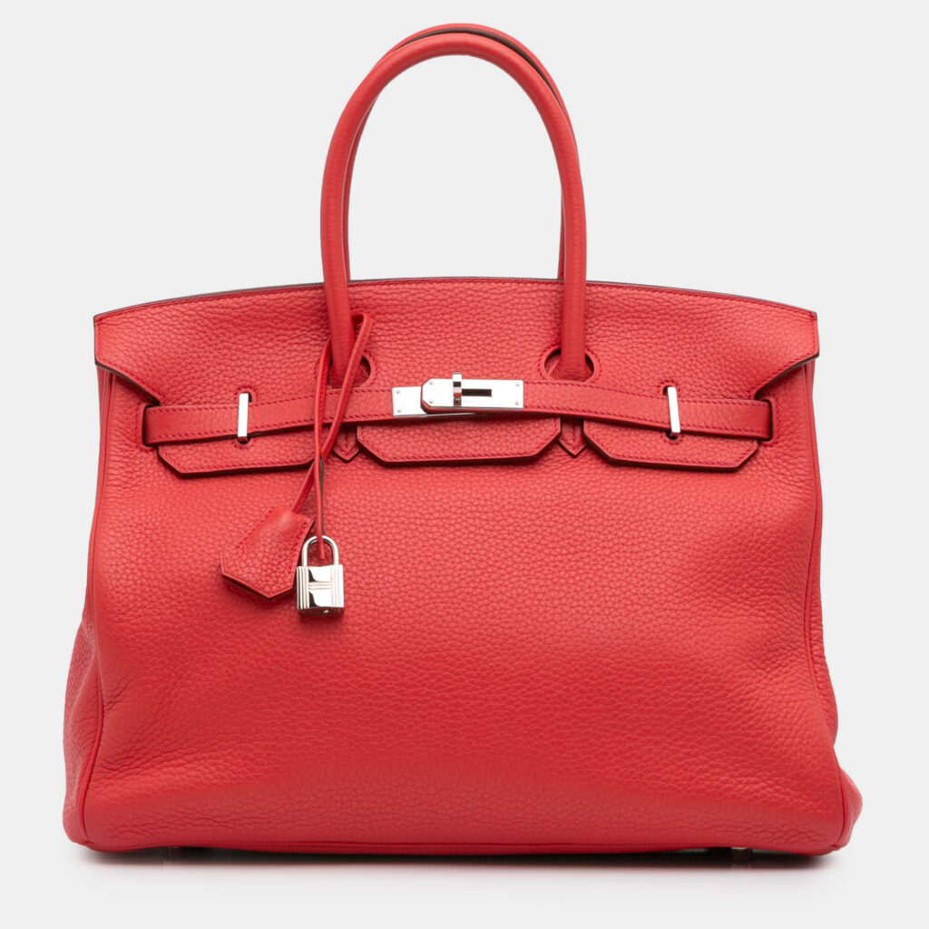 Hermes 35 Birkin Red Togo Leather Shoulder Bag Hermes 35 Birkin Red Togo Leather Shoulder Bag
