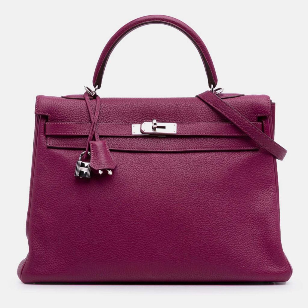Hermes 35 Kelly II Purple Togo Leather Shoulder Bag Hermes 35 Kelly II Purple Togo Leather Shoulder Bag