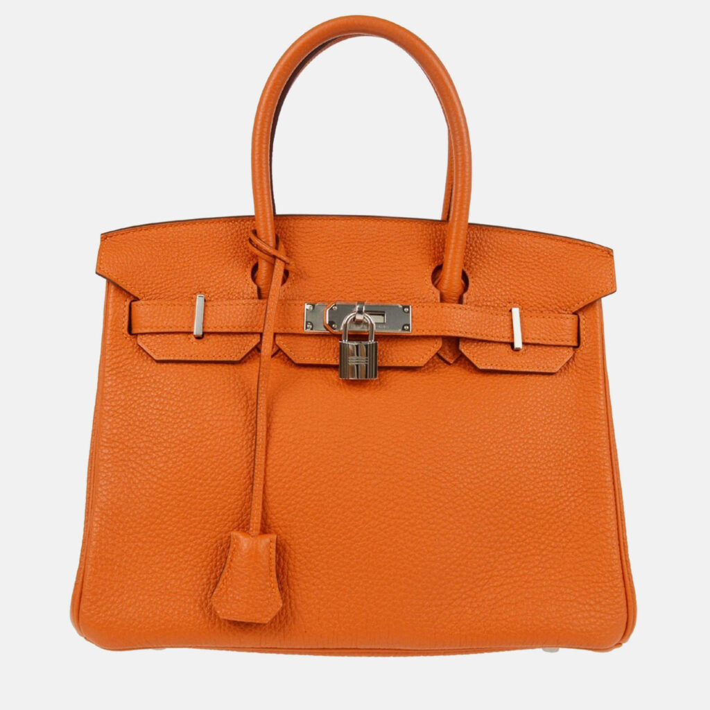 Hermes Birkin 30 Orange Togo Handbag Hermes Birkin 30 Orange Togo Handbag