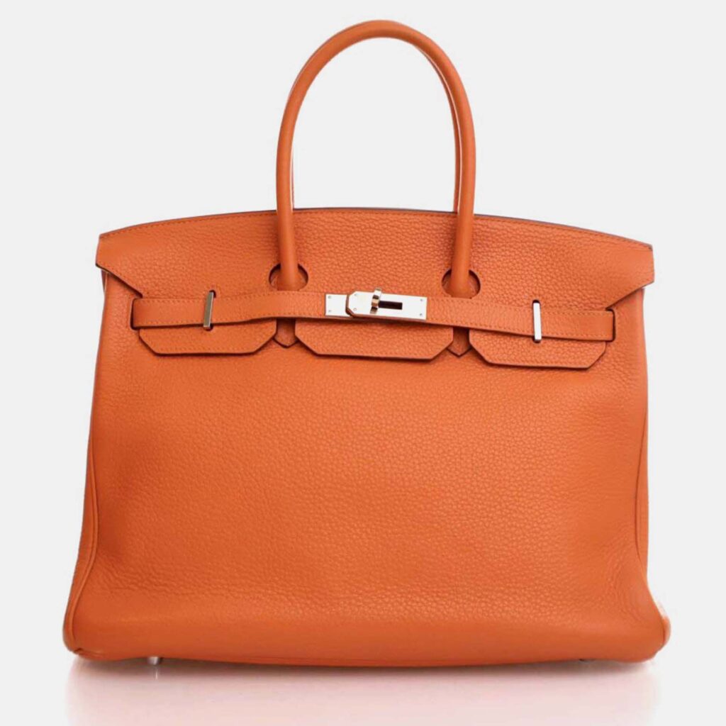 Hermes Birkin 35 Orange Togo Leather Top Handle Bag Hermes Birkin 35 Orange Togo Leather Top Handle Bag