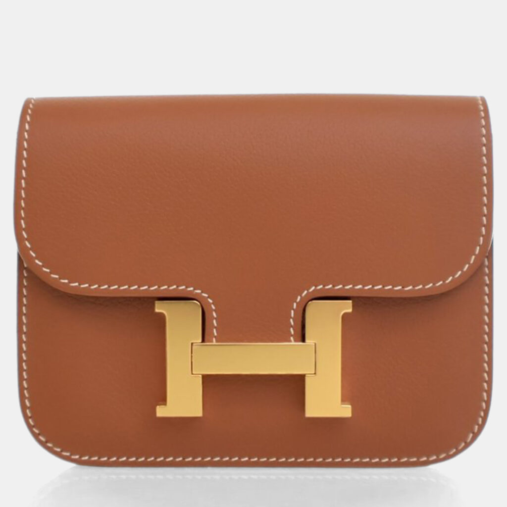 Hermes Constance Slim Wallet Gold Evercolor Leather Wallet Hermes Constance Slim Wallet Gold Evercolor Leather Wallet