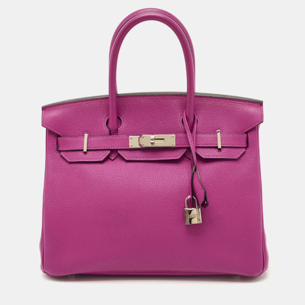 Hermes Rose Pourpre Togo Leather Palladium Finish Birkin 30 Bag Hermes Rose Pourpre Togo Leather Palladium Finish Birkin 30 Bag