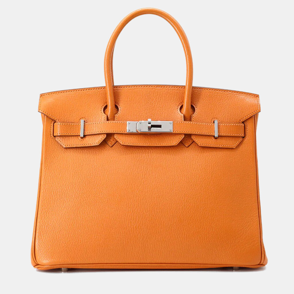 Hermes Birkin 30 Orange Chevre Mysore Goatskin Handbag Hermes Birkin 30 Orange Chevre Mysore Goatskin Handbag