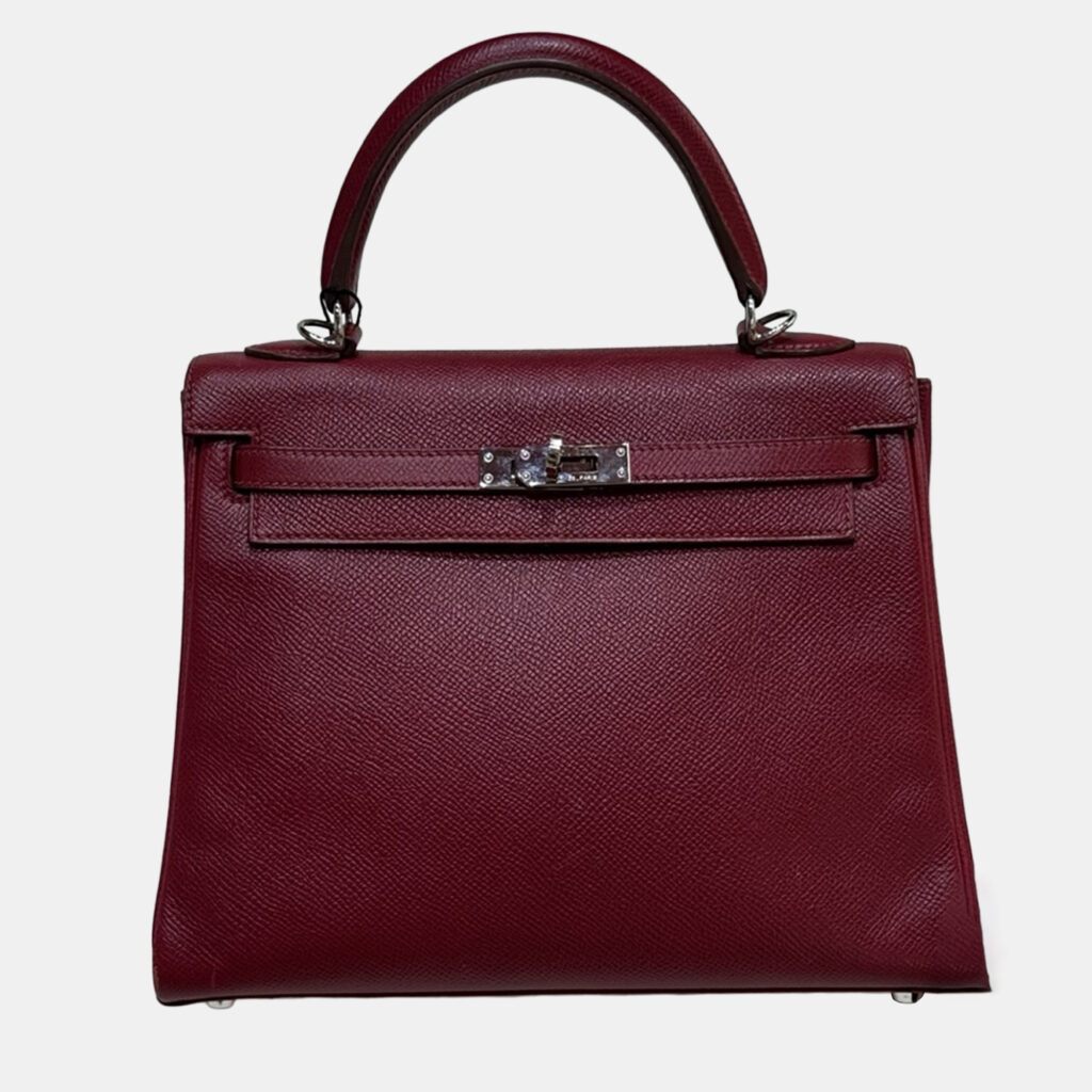 luxury-women-hermes-used-handbags-p1209749-007.jpg Hermes Kelly 25 Ruby Red Epsom Leather Shoulder Bag
