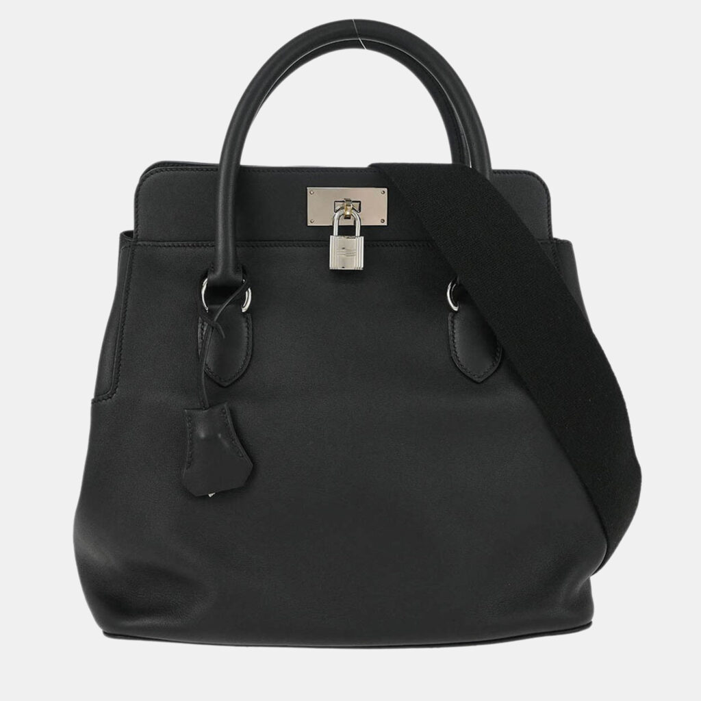 Hermes Toolbox 26 Black Swift 2way Handbag