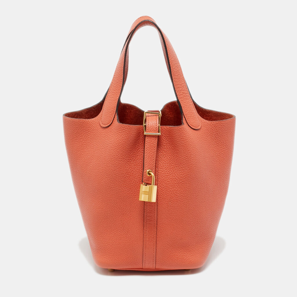 Hermes Apricot Taurillon Clemence Leather Picotin Lock 18 Bag Hermes Apricot Taurillon Clemence Leather Picotin Lock 18 Bag