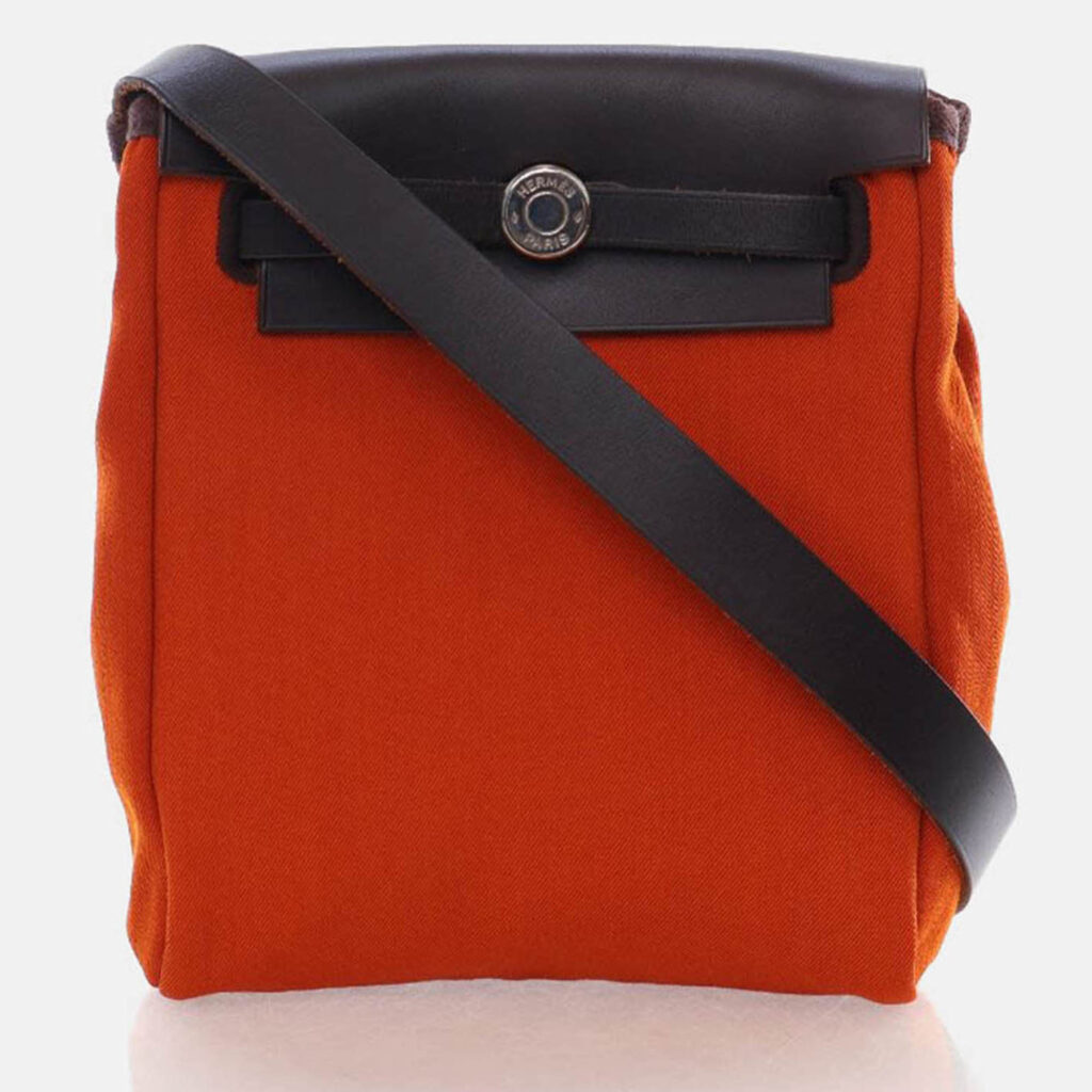 Hermes Herbag TPM Orange Canvas Bag Hermes Herbag TPM Orange Canvas Bag