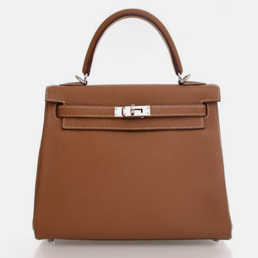 Hermes Kelly 25 Gold Togo Handbag