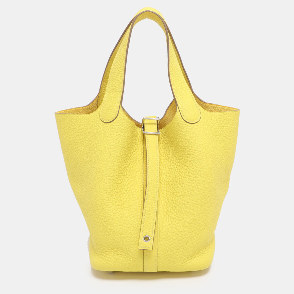 Hermes Jaune Citron Taurillon Clemence Leather Picotin Lock 18 Bag Hermes Jaune Citron Taurillon Clemence Leather Picotin Lock 18 Bag