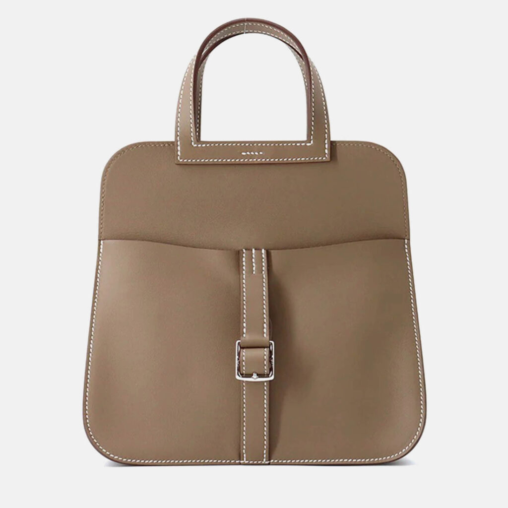 Hermes Halzan Mini Etoupe Swift Leather Bag