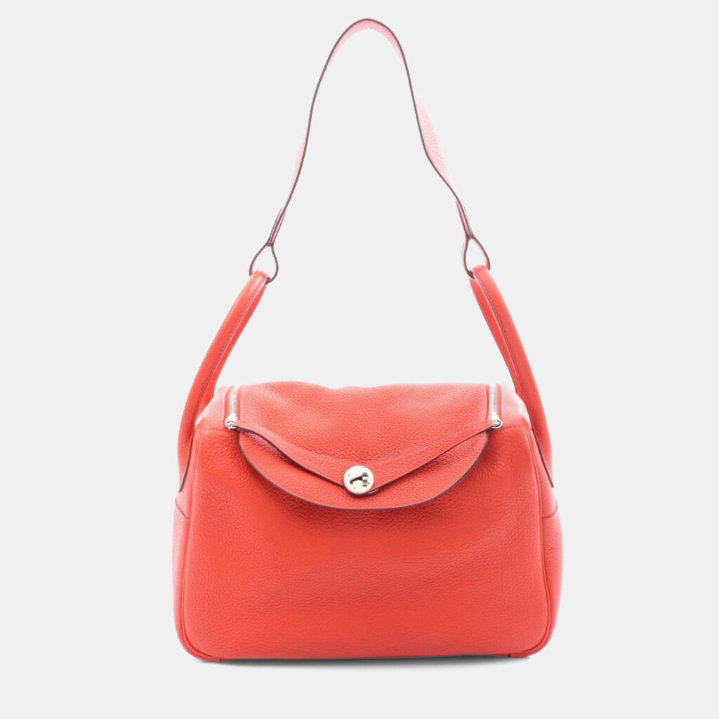 Hermes Lindy 34 Rouge Pivoine Taurillon Clemence Leather Shoulder Bag Hermes Lindy 34 Rouge Pivoine Taurillon Clemence Leather Shoulder Bag
