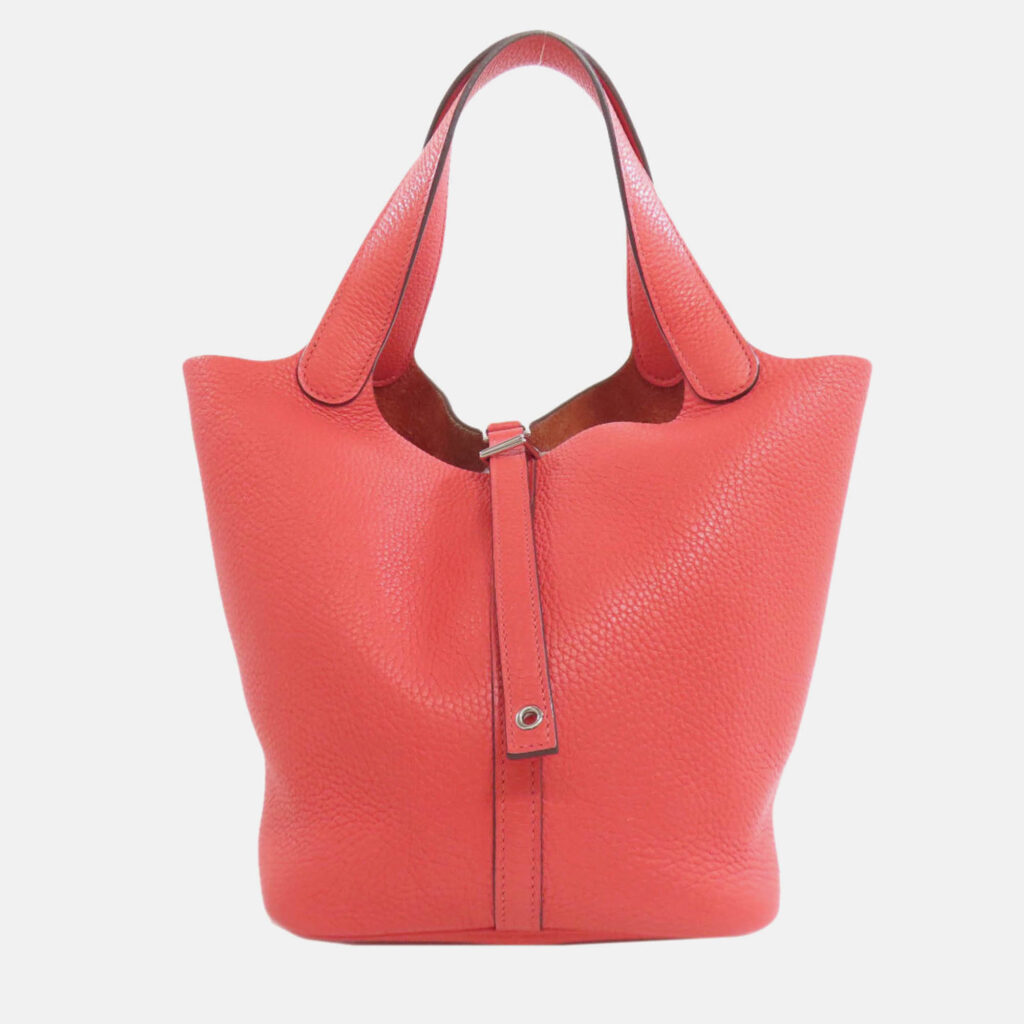 Hermes Picotin Lock 22 Red Taurillon Clemence Leather Tote Bag Hermes Picotin Lock 22 Red Taurillon Clemence Leather Tote Bag