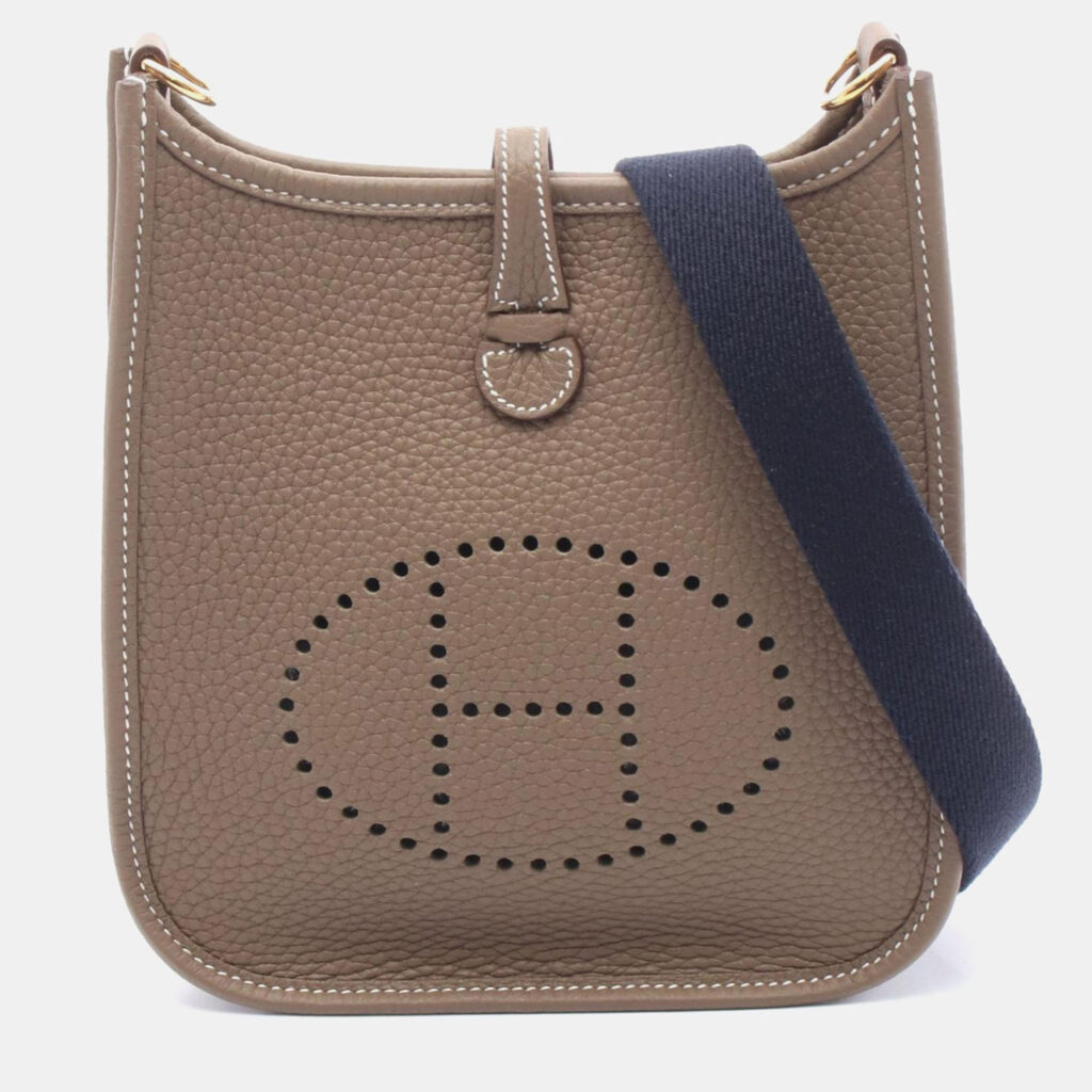 Hermes Evelyne TPM Etoupe Leather Shoulder Bags