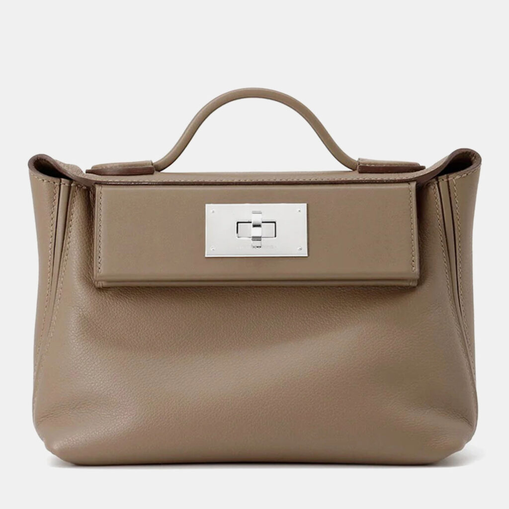 Hermes 24/24 Sac Van Quatre Mini Etoupe Swift Evercolor Leather Handbag Hermes 24/24 Sac Van Quatre Mini Etoupe Swift Evercolor Leather Handbag